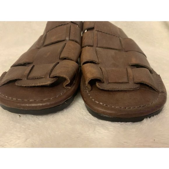 NEW Mens Leather Fisherman Sandals Sz 8 Brown - Picture 3 of 8